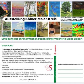 Einladung Kunstausstellung im Bezirksrathaus Nippes am 28.8.2025